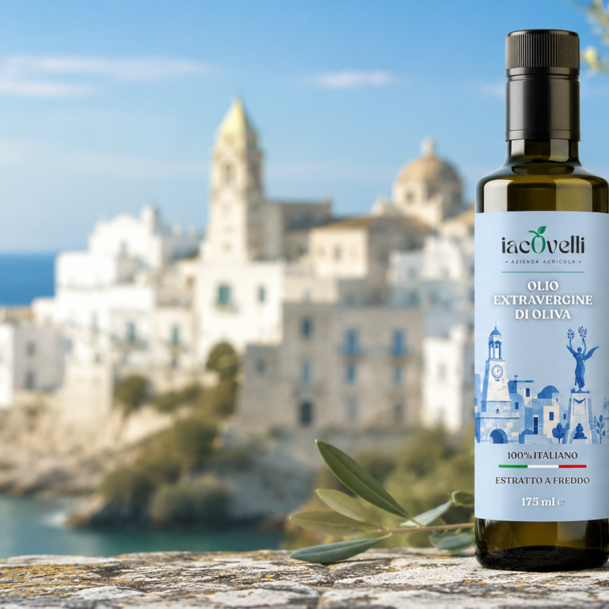 Nuove bottiglie in edizione limitata: l'olio EVO Iacovelli celebra la Puglia e il Paese Azzurro